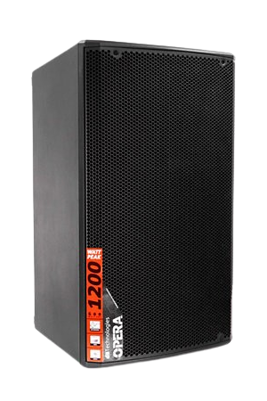 Caja acústica activa profesional dB Technologies Opera 15P de 2 vías con woofer de 15 pulgadas. Potencia máxima de 1200W (600W RMS) y SPL máximo de 130 dB. Incluye amplificador Clase D, DSP avanzado con filtros FIR y bocina asimétrica para una dispersión optimizada. Ideal para PA, monitoreo de escenario y eventos en vivo que requieren audio potente y de alta fidelidad.