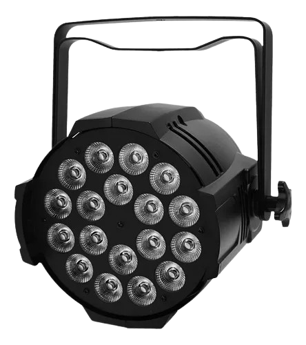 D_NQ_NP_831945-MEC74177494514_012024-O-removebg-preview Tachos PAR LED profesionales de alta potencia con 18 LEDs de 12W cada uno, totalizando 216W. Equipados con tecnología 6-en-1 (RGBWA+UV) que combina colores Rojo, Verde, Azul, Blanco, Ámbar y Ultravioleta. Focos controlables vía DMX, con modos automático y por sonido. Ideales para iluminación de escenarios, teatros, arquitectura y efectos de luz negra (UV) profesional. Carcasa robusta y disipación eficiente de calor.