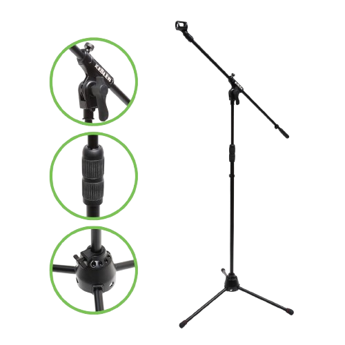 FOTOS-EN-BLANCO-removebg-preview Pedestal profesional para micrófono Kebler B14046 de altura media, ideal para uso en mesa o para amplificadores de instrumentos (micrófono de bombo/batería). Soporte de trípode bajo tipo tijera, ajustable y plegable, con acabado en color negro. Perfecto para estudio, grabaciones de voz e instrumentos que requieren un micrófono cercano al suelo o a fuentes de sonido de baja altura.