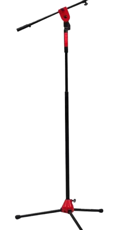 Pedestal para micrófono recto FEUR FU-9R con base redonda (circular) de metal pesado para máxima estabilidad. Soporte metálico de altura ajustable, ideal para vocalistas, conferencias, podios e iglesias. Diseño elegante en color negro, enfocado en el uso fijo y profesional en escenarios y estudios.