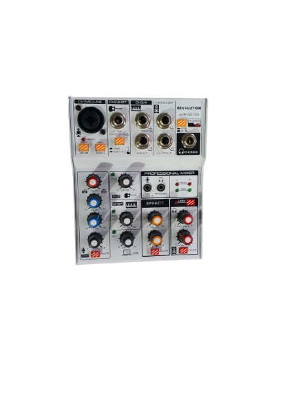 WhatsApp_Image_2025-10-03_at_19.01.36__2_-removebg-preview Consola mixer compacta Evolution AMP-22103 de 4 canales con amplificador incorporado (mezcladora potenciada). Ideal para karaoke, presentaciones y pequeños eventos. Incluye entradas para micrófono y línea, Ecualizador de 2 bandas, y reproductor multimedia con conectividad USB/SD y Bluetooth. Diseño portátil y robusto.