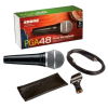 Micrófono dinámico vocal Shure PGA48 de la serie PG ALTA, diseñado para la reproducción de voz clara y discursos. Posee un patrón polar cardioide para un excelente rechazo fuera del eje y mínima retroalimentación. Incluye rejilla negra metálica, adaptador para pedestal y bolsa con cierre. Micrófono ideal para karaoke, presentaciones habladas y refuerzo de sonido en aplicaciones de palabra.